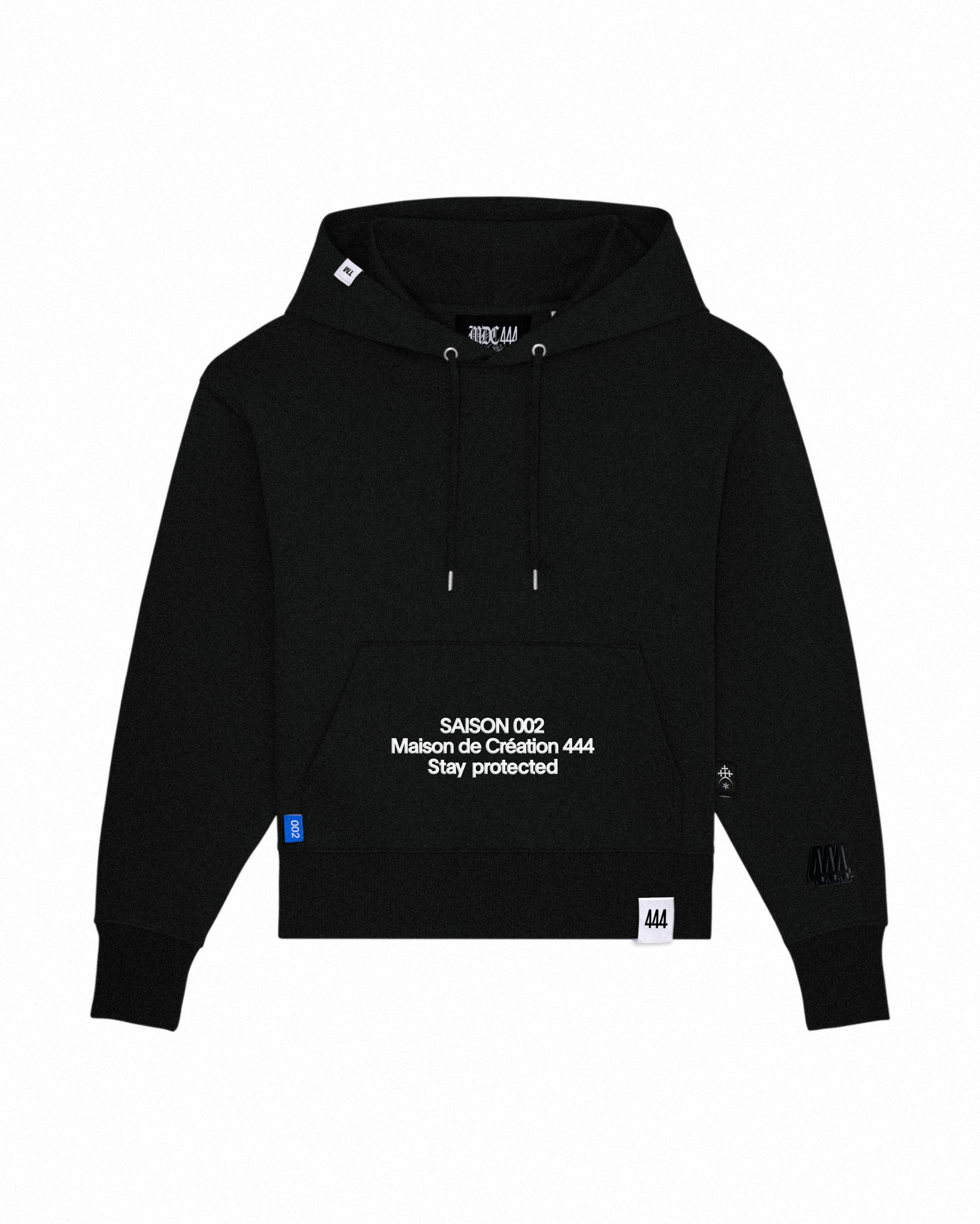 "NO-LOGO" BLACK HOODIE